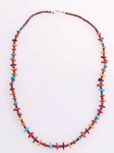 Native American Handmade Multi-Stone Bead Necklace - Picture 1 of 1