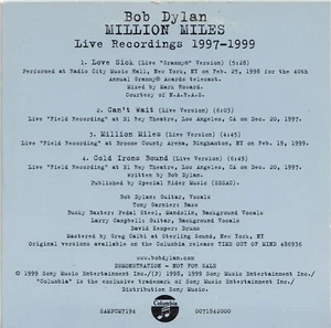 BOB DYLAN Million Miles | Maxi-CD im Cardsleeve - 4 Live Tracks - Bild 1 von 3