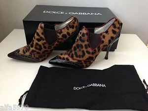 DOLCE & GABBANA LEOPARD PRING WING TIP PUMP, SHOES HEELS - SIZE US 5.5 - Picture 1 of 7