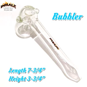 INHAL HEAVY CLEAR GLASS Tabak Hammer Bubbler Shisha Wasserpfeife - Bild 1 von 11