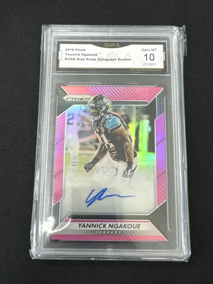 2016 Prizm Yannick Ngakoue Pink Rookie Auto Jacksonville Jaguars GMA 10 - Image 1 of 3