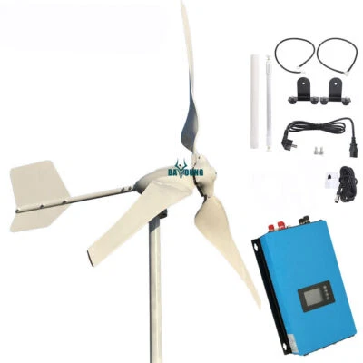 3KW Windkraftanlage komplettset mit On Grid wechselrichter 48V auf 220VACMit WiF - Bild 1 von 4