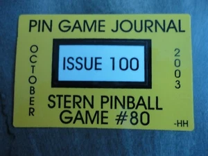 Pegatina de pinball Stern Game #80 PGJ 2003 3 x 2 - Imagen 1 de 1