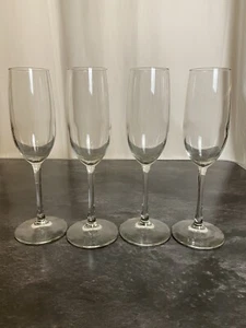 Set of 4 Champagne Glasses Flute 9 inch tall 3”in wide base bar ware glassware - Picture 1 of 6
