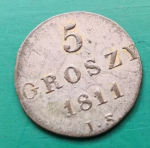 1811 Poland Duchy 5 groszy km83 Warsaw mint. 21% silver coin #421 - Picture 1 of 2