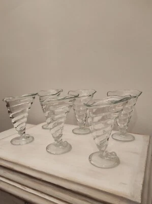 Juego de 6 vasos de postre Bormioli Rocco fortuna, modelo diseño cornucopia nuevo  Foto 1 de 4