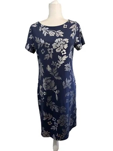 Karen Scott Sport Navy Blue And Silver Short Knit Dress Women Small - Picture 1 of 13