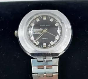 Vintage Timex UFO Watch Mens Day Date 70s 1974 Chunky 43mm Bracelet Manual Wind - Picture 1 of 8
