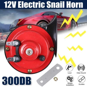 300DB 12V Waterproof Red Electric Snail Horn for Truck Motorcycle Boat - Picture 1 of 10