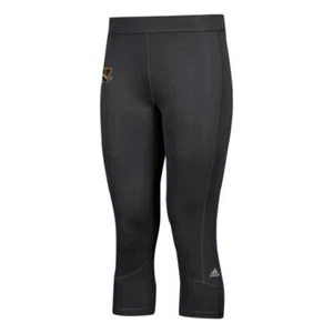 Western Michigan Broncos NCAA Adidas Women's Black Techfit Solid 3/4 Tights - Picture 1 of 2