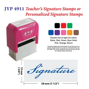 Custom Teacher's Signature Stamps - JYP 4911R  - Picture 1 of 11