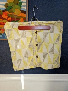 West Elm SET OF FOUR 18" by 18" Yellow Triangle Button Back Pillowcases - Picture 1 of 11