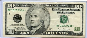 1999 $10.00 FDR STARNOTE, ATLANTA NOTE, AMERICANA, LAST YEAR OF 20th CENTURY - Picture 1 of 2