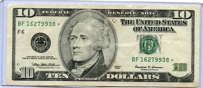 1999 $10.00 FDR STARNOTE, ATLANTA NOTE, AMERICANA, LAST YEAR OF 20th CENTURY - Image 1 of 2