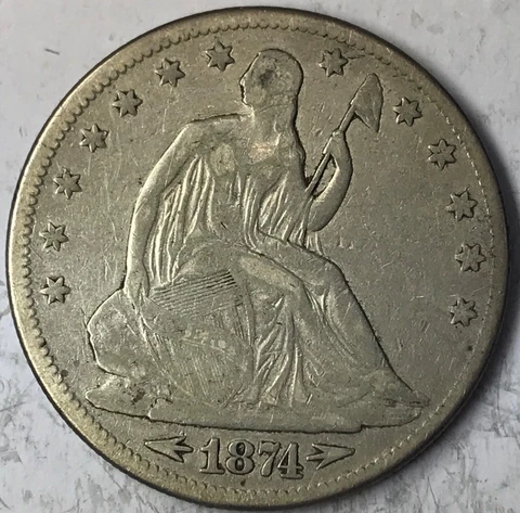 1874 Seated Half. F Cover