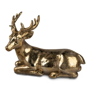 Hirsch liegend 38 cm Vintage-Gold Dekofigur Antik formano 740540 Weihnachtsdeko - Bild 1 von 3