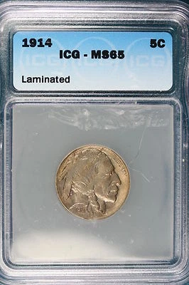 1914 ICG MS65 Laminated Buffalo Nickel!! #B4064 - Image 1 of 2