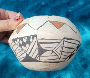 Indianer Acoma polychrome handgewickelte Schale Keramik - Bild 1 von 11
