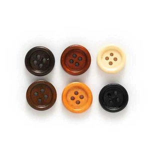 Wooden Buttons Round 4 Hole Multicolor Available for Sewing Scrapbooking 10-15mm - Picture 1 of 11