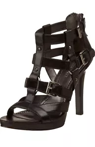 Nine West Size 8 M Leather TAUTOU Heels Sandals Womens Shoes - Picture 1 of 8