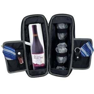 Disney Epcot Food & Wine Festival Insulated Wine Bottle Tote w/ Cups Opener Cork - Picture 1 of 19