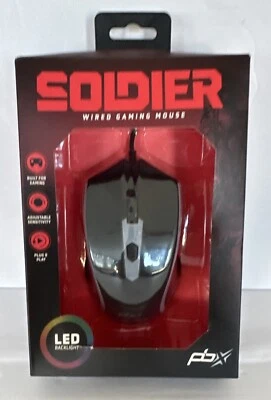 PBX Soldier Wired Gaming Mouse LED Backlight Brand New - Image 1 of 4