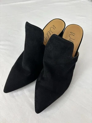 WILD PAIR Womens Black Extended Carlita Slip On Heeled Mules Shoes 7m - Image 1 of 4