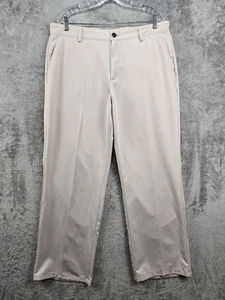 Pantalones Adidas Golf Caqui Tostado Poliéster Rendimiento Climalite Frente Plano 36x32 - Imagen 1 de 22