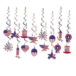 Fourth-4th of July Memorial-Day Party Decorations Streamers - 16Pcs Red Blue - Picture 1 of 8