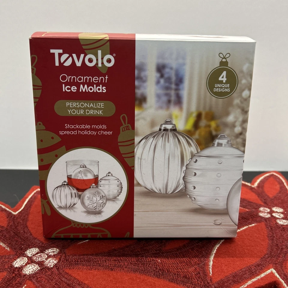 Tovolo Christmas Ornament Ice Molds Set of 4 Holiday Tree