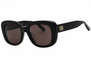 BALENCIAGA BB0295SK 001 Sunglasses Black Frame Gray Lenses 54mm - Picture 1 of 4