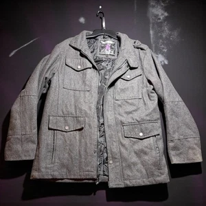 Brave Soul Mens Black Label Wool Blend Jacket Large Gray - Picture 1 of 6