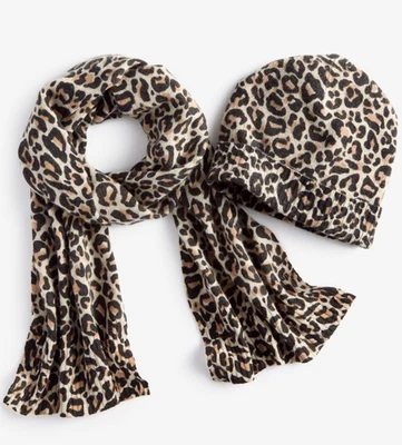 Charter Club para mujer 100 % cachemir bufanda y gorro conjunto - leopardo - venta al por menor $228 Foto 1 de 4