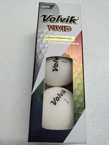 NEW Volvik Golf 3 Piece Matte Finish VIVID White 3 Balls Sleeve Logo'd Free Ship - Bild 1 von 5