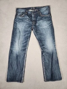 Silver Jeans Herren 41x32 Blau Gordie Relaxed Fit Straight Mid Rise Denim - Bild 1 von 12