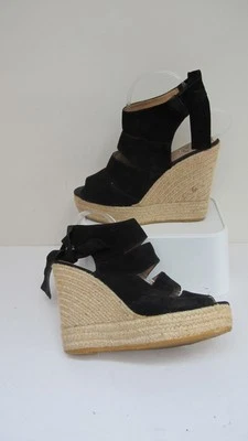 Alpargatas KANNA de cuero gamuza negra - sin cordones - talla 6 - en muy buena condición Foto 1 de 4