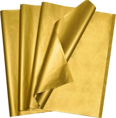 Bobobag 100 Sheets 14"X20" Metallic Gold Tissue Paper for Gift Bags,