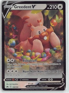 Pokemon TCG Corona Zenith Foil Ultra Rara #120/159 Greedent V - Foto 1 di 2