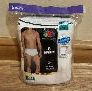 Fruit Of The Loom 6 Pack Tag Free Full Cut Soft White Briefs Underwear - New XL - Picture 1 of 5