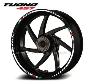 Wheel decals stickers rim stripes for aprilia racing Tuono 457 graphics white - Picture 1 of 2