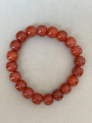 Red Carnelian? 9mm Beaded Stretchable bracelet - Image 1 of 4