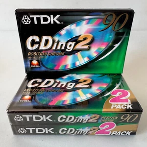 3x TDK CDing2 90 Position High Chrome Type 2 Blank Audio Media Cassette Tape NEW - Picture 1 of 3