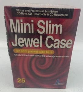 25 Mini Slim Jewel Cases for Mini Disc 8cm Pocket Size CDs Office Supplies NOS - Picture 1 of 2