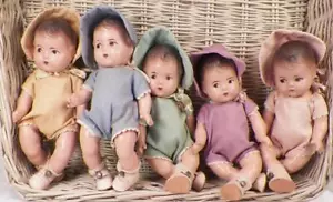 Madame Alexander Dionne Quintuplets Puppen Komposition gemarkt Halsketten Vintage - Bild 1 von 12