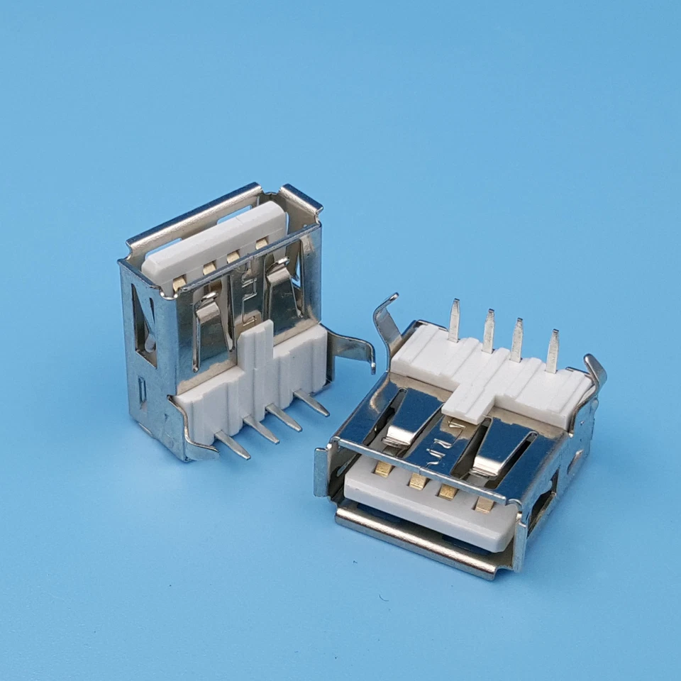 10PCS USB Female Socket Type A 4Pin 90 Degree DIP PCB Solder Connector - Image 1 of 1