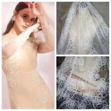 Embroidery Floral Mesh Lace Fabric Upholstery Diy Costume Clothes Dress Curtain