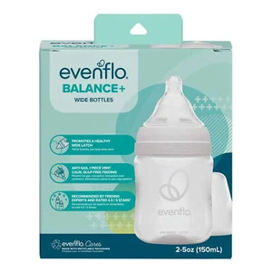 Evenflo Balance biberon collo largo trasparente e bianco 5 oz 2 pezzi - Foto 1 di 4