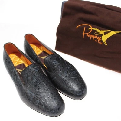 Preppies On Acid NWB Loafer Dress Shoes Size 9 UK 10 US Paisley Slipper In Blue - Image 1 of 4
