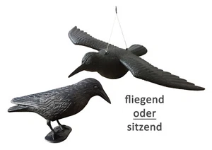 WELLGRO® Vogelschreck Krähe Rabe Vogelscheuche Taubenschreck Taubenabwehr NEU - Bild 1 von 7