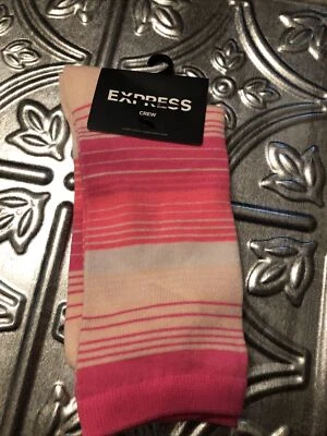 Женские розовые матросские носки EXPRESS экспресс-размер 6–10 в полоску - Изображение 1 из 4